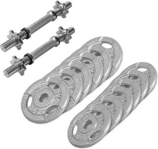 Gorilla Sports Dumbellset - Halterset - Gripper Gietijzer - 27.5 kg