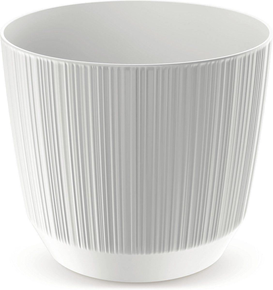Prosperplast Moderne carf-stripe plantenpot - Ø 19.5 cm - parel wit