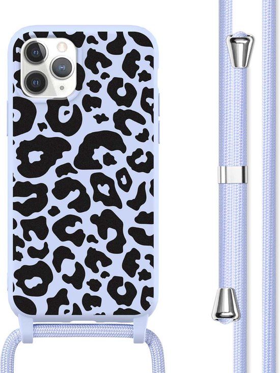 iMoshion iPhone 11 Pro Hoesje met Koord - Animal Lila - Siliconen Back Cover