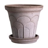 Bergs Potter Cache-pot avec soucoupe Fleur 2 pièces Gris, Ø18 cm