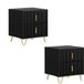 SoBuy Table de chevet 2 pièces avec 2 tiroirs - Noir