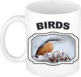 Bellatio Decorations Shoppartners Bv Dieren liefhebber boomklever vogel mok 300 ml - keramiek - cadeau beker / mok vogels liefhebber