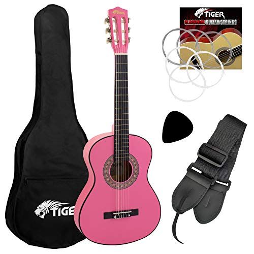 Tiger CLG4-PK 3/4 size klassieke gitaar pack - roze