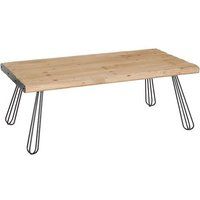 HWC-L73 Salontafel, tafel woonkamer, industrieel massief hout MVG-gecertificeerd 120x60cm, naturel