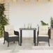 Prolenta Maison Exclusive - 3-delige tuinsets met eetgedeelte en kussens, zwart, van polyrotan
