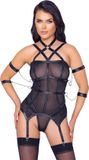 Cottelli Bondage Cottelli Basque Jarretel Setje Bondage - Zwart