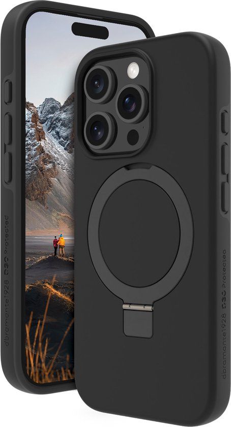dbramante1928 Iceland Ultra D3O Backcover geschikt voor MagSafe Stand geschikt voor iPhone 16 Pro - Zwart