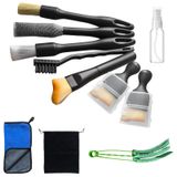Set de brosses de nettoyage pour intérieur de voiture - 9 pièces - Chiffon microfibre - Brosse pour grille de ventilation - Pour voiture et moto