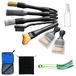 Set de brosses de nettoyage pour intérieur de voiture - 9 pièces - Chiffon microfibre - Brosse pour grille de ventilation - Pour voiture et moto