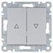 HAGER lumina Interrupteur volet roulant, monostable (bouton-poussoir), argent, modèle WL0322