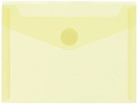 Grafoplas - Verpakking met 5 plastic enveloppen, A6, zelfklevende textielsluiting, geel, meervoudig, 16 x 12 cm, doorschijnend gestreept polypropyleen, perfect voor kleine documenten