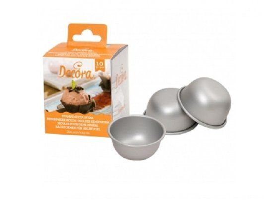 Decora Bolvormige bakvorm set - 3 stuks - 10 cm - Aluminium
