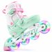 Suotu S78 Patins à roulettes - Réglable - Taille 28-30 - Vert/Blanc - Enfants - Hardboot - Cadre Aluminium - Roues lumineuses de 3 pouces