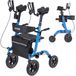 VEVOR Rollator avec siège, support maximal, 136 kg, pour seniors, pliable, léger, en aluminium avec roues en PU, poignée réglable, sac de rangement et porte-canne, pour personnes handicapées
