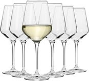 KROSNO GLASS KROSNO | Hoog Witte Wijnglazen | Set van 6 - 390 ml | Avant-Garde Collectie | Loodvrij Kristalglas | Perfect voor Thuis, Restaurants en Feesten | Vaatwasser Veilig