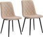 Merkloos Relaxdays Eetkamerstoelen - set van 2 - fluweel - 120 kg - beige