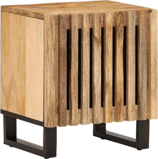 vidaXL Nachtkastje 40x34x46 cm massief ruw mangohout