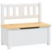 VidaXL Kinderopbergbankje 60x30x55 cm MDF Wit en Beige