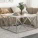 Maison Exclusive - Table basse, acier inoxydable argenté et verre trempé