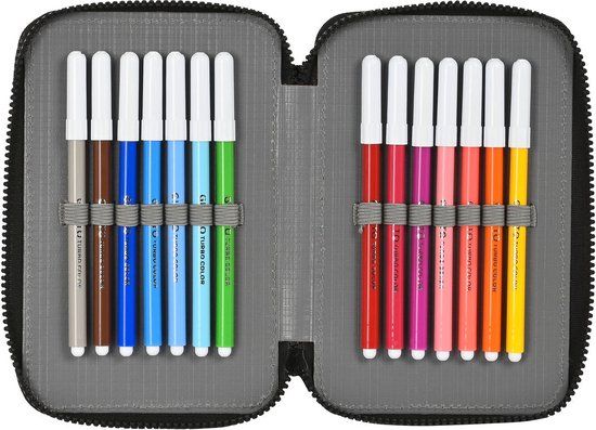 Real Betis Balompié Dubbele Etui - Zwart - 12.5 x 19.5 x 4 cm