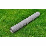 vidaXL Kippengaas 25x0,75 m gegalvaniseerd staal zilverkleurig
