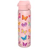 ION8 Waterfles, 500 ml/18 oz, Lekvrij, Makkelijk te Openen, Veilige Vergrendeling, Vaatwasserbestendig, BPA-vrij, Draaghendel, Past in Bekerhouders, Makkelijk Schoon, Geurvrij, Drinkfles Vlinders