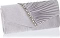 Damara Élégante Sac de soirée pour femme avec strass, argent
