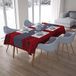 Bonamaison Tafelkleed, Anti-Mold, Sneldrogend, Waterdicht, 100% Polyester Tafellaken, rood Zwart, 140 x 200 Cm