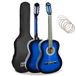 3rd Avenue 4/4 formaat klassieke Spaanse gitaar, beginnerspakket, met nylon snaren, tas, snaren - blauw