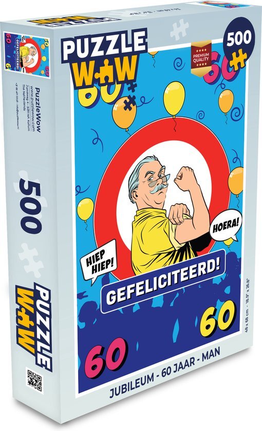 MuchoWow Puzzel Jubileum - 60 Jaar - Man - Legpuzzel - Puzzel 500 stukjes