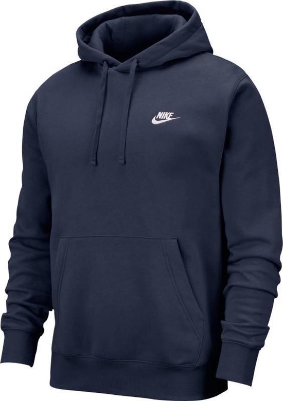 Nike Nsw Club Hoodie Po Bb Heren Sporttrui - Midnight Navy/Midnight Navy/(White) - Maat XXL