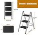 StarTech Opklapbare telescopische ladder - 3 treden - Staal - Antislip treden - Draagbaar - Draagvermogen 150 kg - Geschikt voor huishoudelijk gebruik