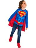 RUBIE'S Officiële DC Comics Superman kostuum top met cape voor kinderen, één maat, 5-8 jaar, Halloween