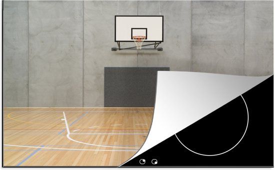 KitchenYeah® Inductie beschermer 77x51 cm - Basketbalveld - Inductie kookplaat accessoire