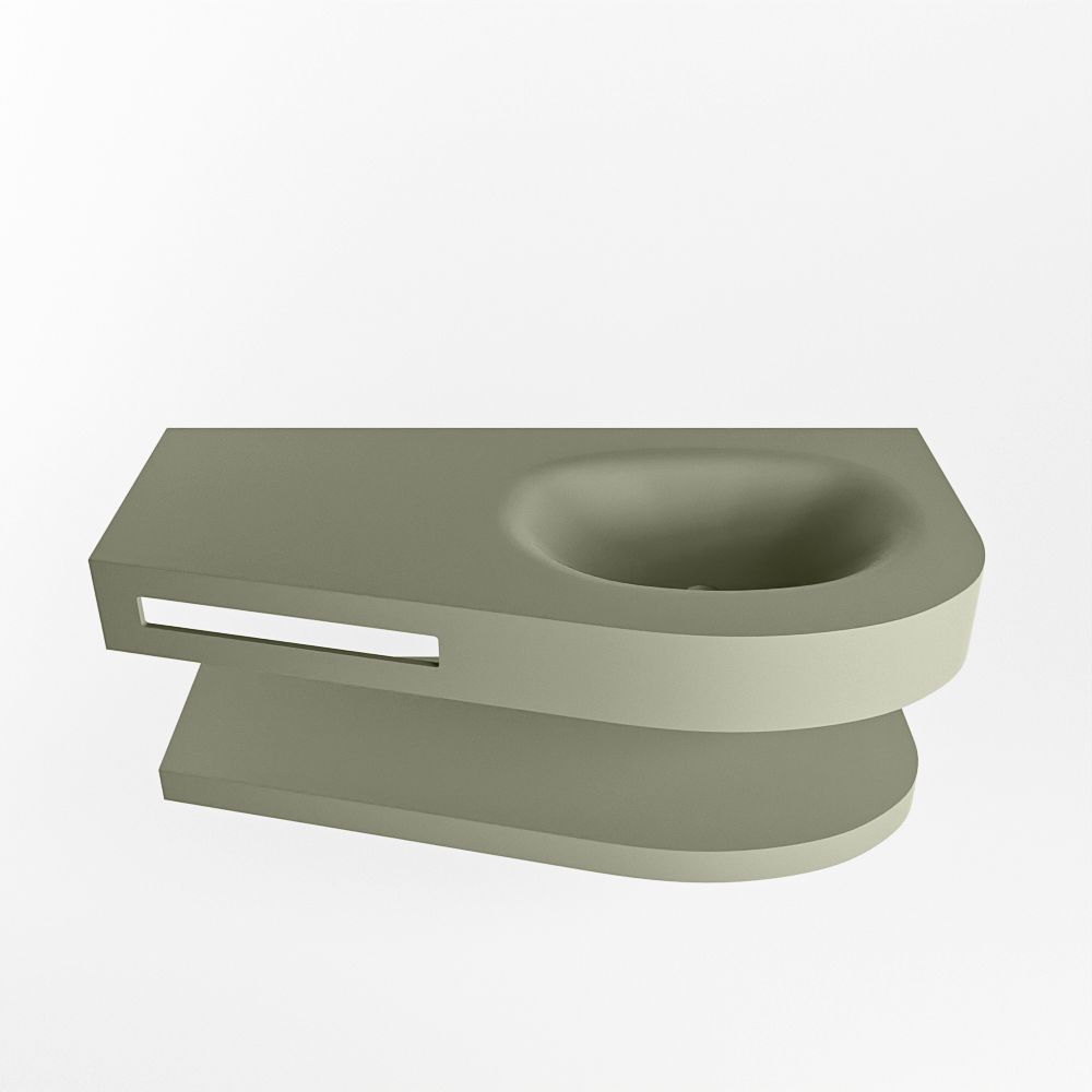 Mondiaz Riva Dulcet badkamermeubel zonder lade rechts 100 army - 100 x 50 x 53 cm