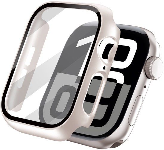 imoshion Ploonk B.V. Screen protector - Geschikt voor Apple Watch 10 / 11 - 46 mm - Full Cover Hard Case / Beschermend Hoesje - Sterrenlicht