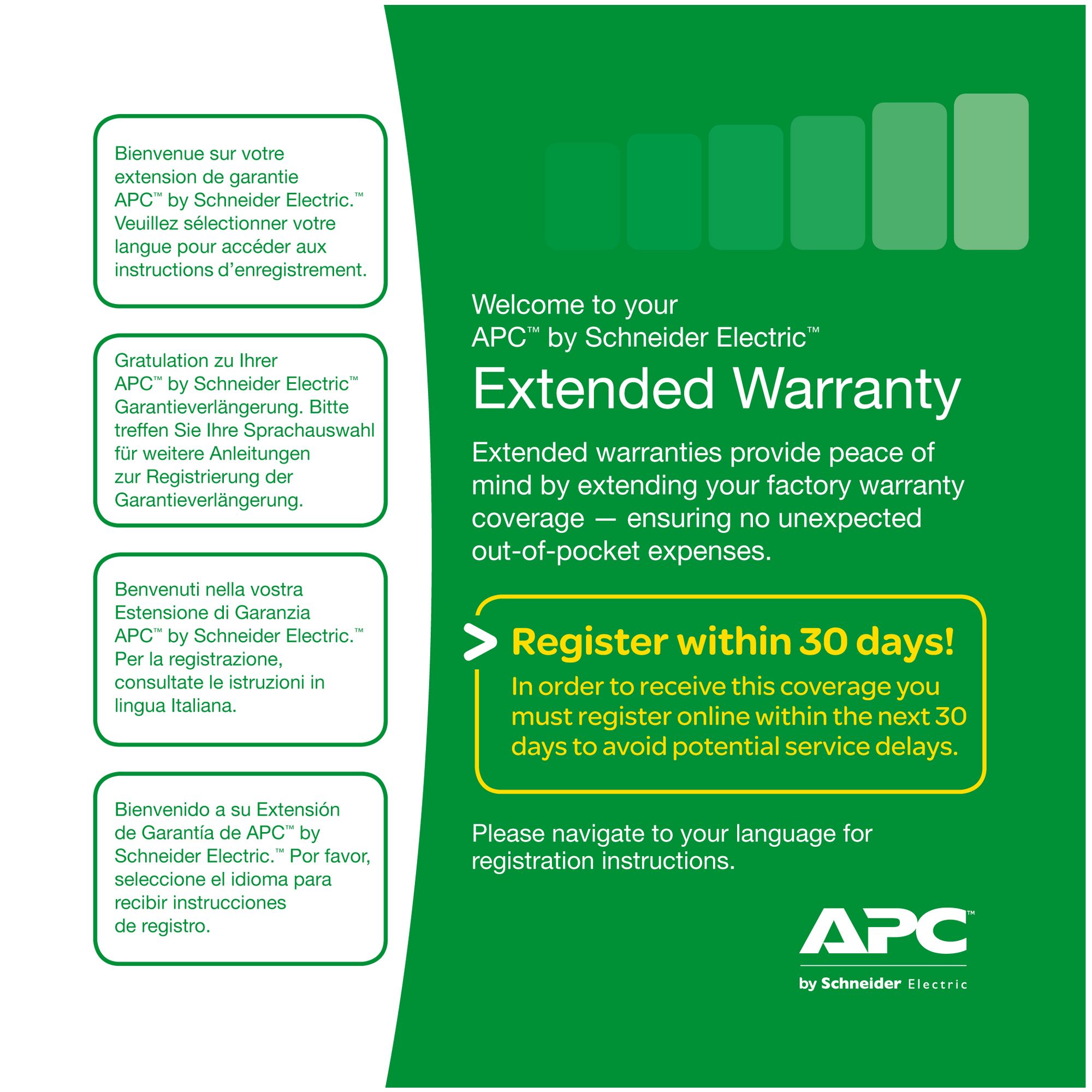 APC Service Pack 3 Year Warranty Extension for new product purchases