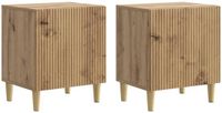 vidaXL Nachtkastje - Set van 2 - Artisanaal eiken - 43 x 34,5 x 50 cm