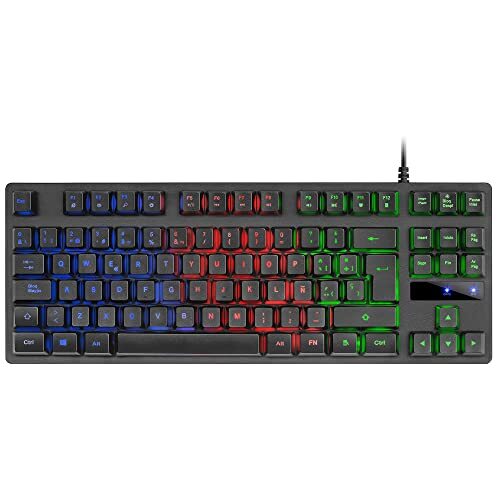 MARS GAMING Mars Gaming MK02 Zwart, Gaming Toetsenbord H-Mech, Compact TKL, FRGB Rainbow, Antighosting, Spaanse Taal