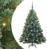 vidaXL Sapin de Noël artificiel avec 150 LED, avec support, Vert, 150 cm, PE et PVC