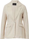 s.Oliver BLACK LABEL s.Oliver - Vrouwen - Slim fit blazer van linnenmix - Lichtbeige - Maat 42