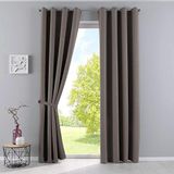 Gardinenbox Newyork 201920600-2 Set van 2 thermische verduisteringsgordijnen, met oogjes, geluidsisolatie, H x B 245 x 140 cm, taupe