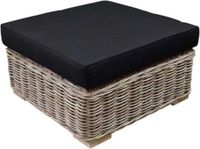 AVH-Collectie Nissah Voetenbank 75x75x43 cm Naturel Rotan - Olefin Black
