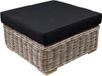 AVH-Collectie Nissah Voetenbank 75x75x43 cm Naturel Rotan - Olefin Black