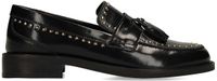 Manfield leren loafers met studs - zwart