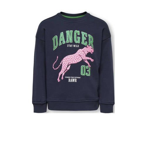 ONLY KIDS ONLY Mini trui LEOPAULA Night Sky Danger Regular Fit Katoen Lange mouw Kort Blauw Maat 104
