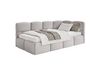 Lit ado 120 cm, velours, droite, gris clair
