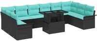 vidaXL Tuinbank Zwart Poly Rattan