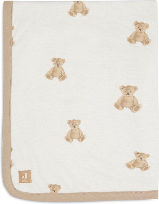 Jollein Baby Blanket Crib Jersey 75x100cm - Teddy Bear - Beige - Organic Cotton