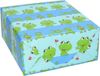 Shoppartners Bv Cadeaupapier - 2x stuks - rol - blauw/groene kikkers print - 200 x 70 cm - inpakpapier - Cadeauverpakking dieren kadopapier